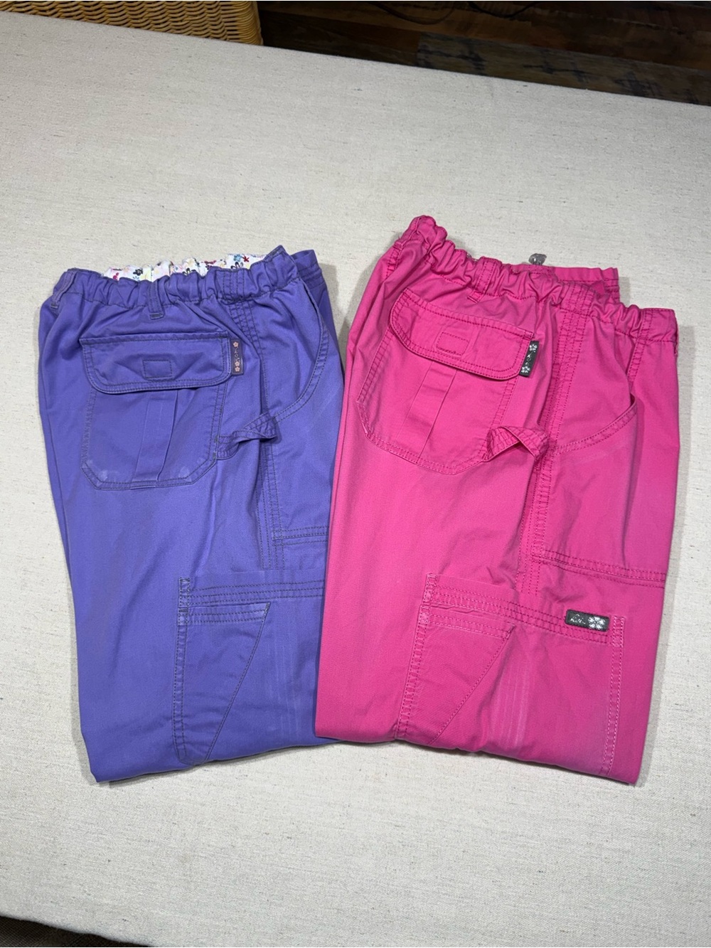 Koi - Pink & Purple Scrub Pants - Size Medium